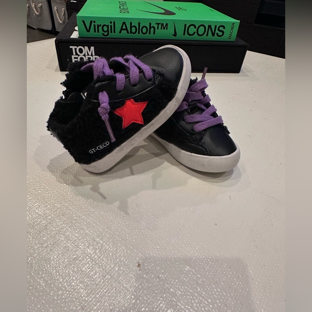 Fashion Kids Sneakers with Black Sherpa/Leather Accents